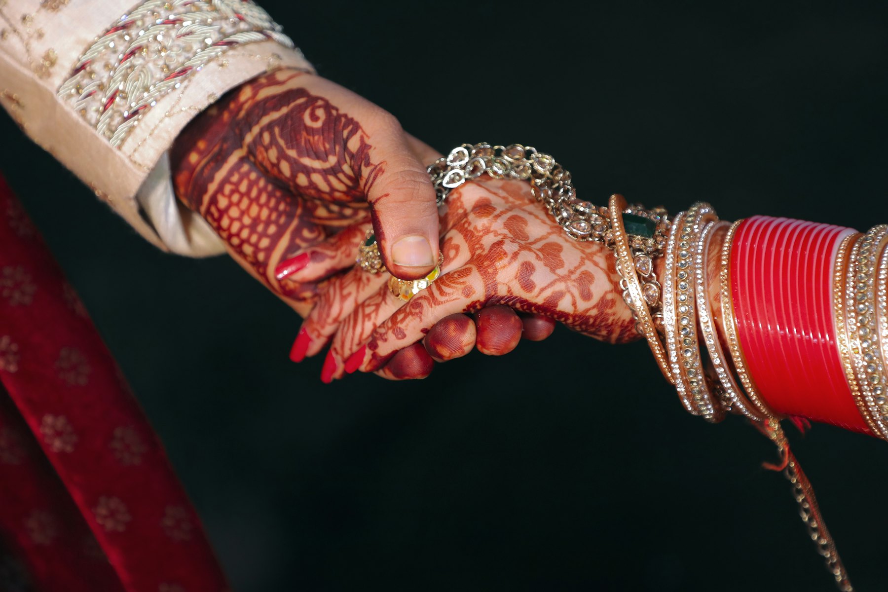 A couple, dressed for celebration